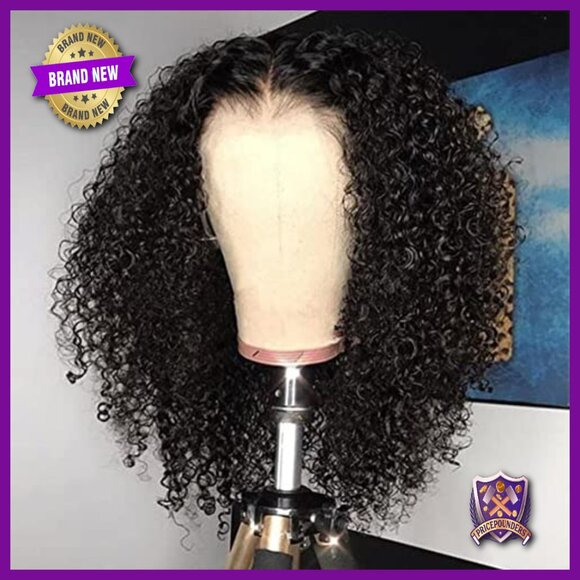 Human Hair Bob Wig 12 Inch Kinky Curly 13x4 Lace Front Glueless main image 6